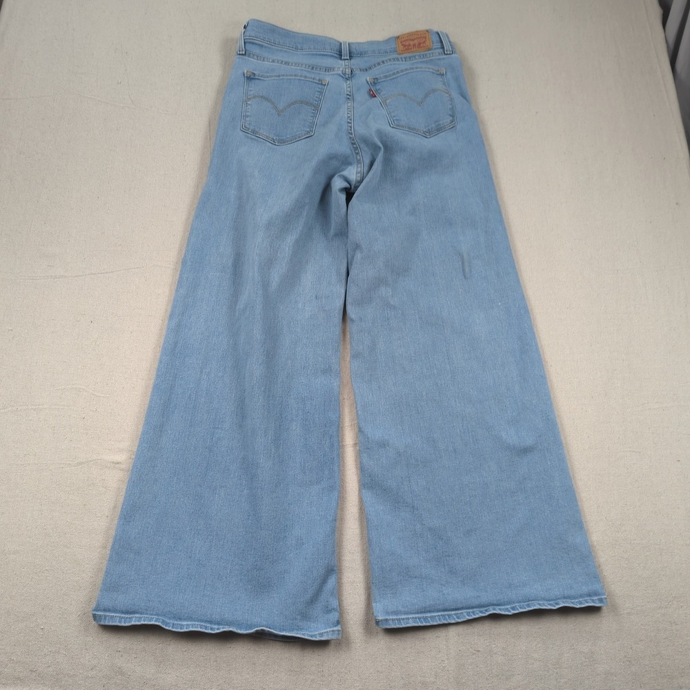 Levis Jeans Womens 30 Blue 318 Shaping Wide Leg Stretch Light Wash Boho - Picture 13 of 16